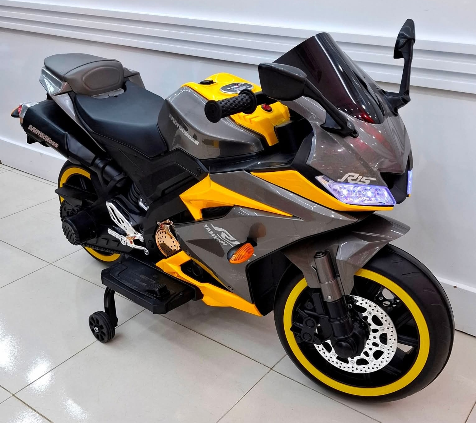 Baby Rechargeable R15 Bike - Yellow